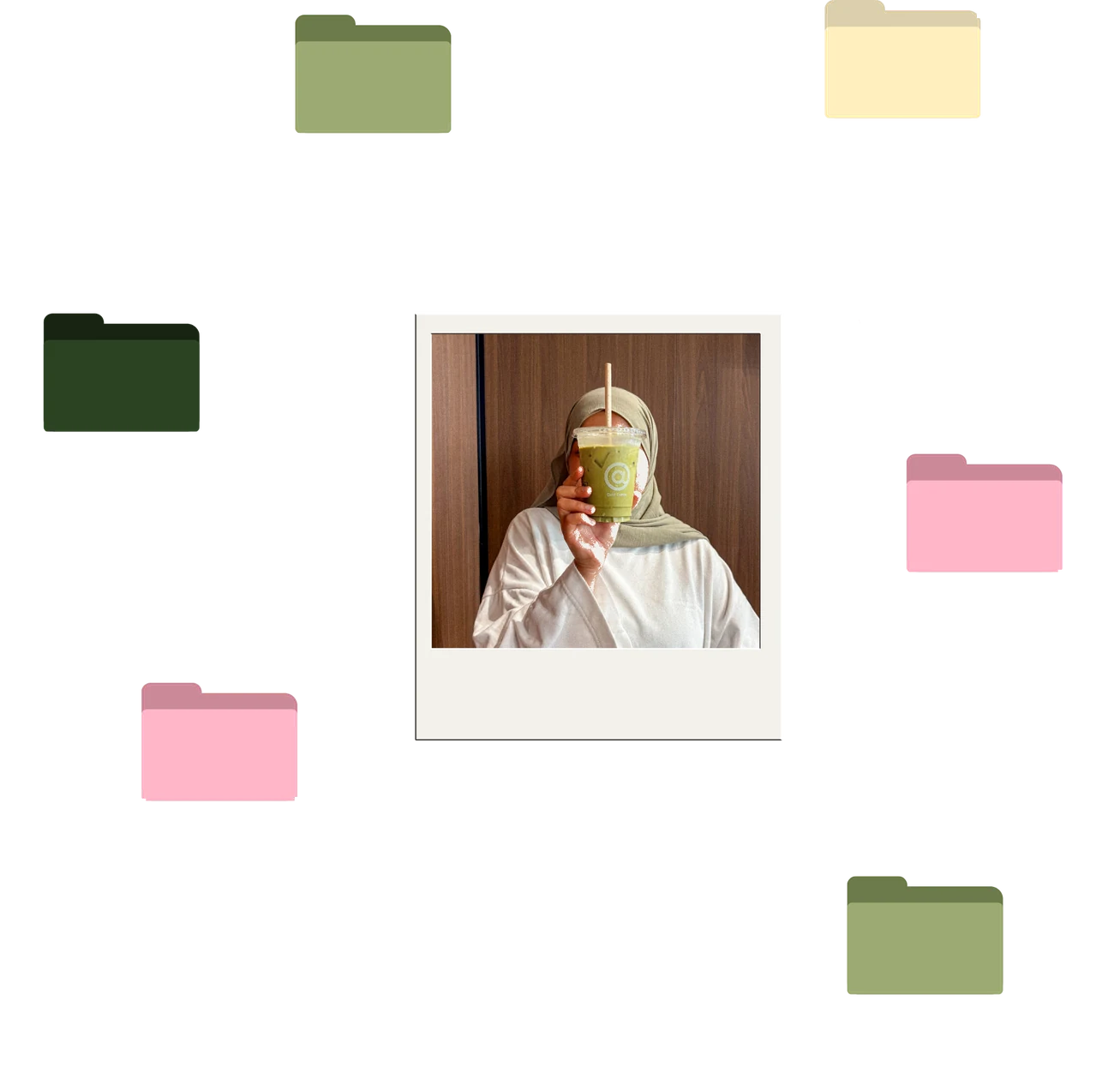 Dossiers et photo polaroid de Jasmine